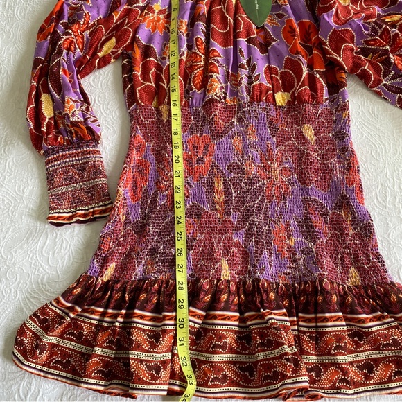 🥭 FARM RIO Sweet Floral Long Sleeve Minidress - Picture 14 of 17
